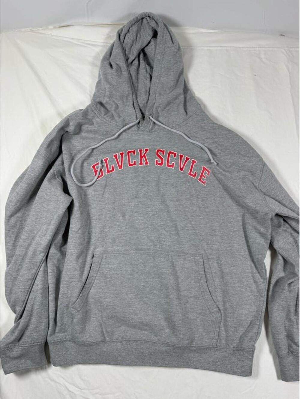 Black Scale Gray Hoodie with Red Logo LARGE
